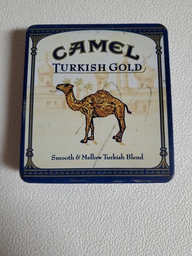 VTG Camel Turkish Gold Hinged Tin Cigarette Case Germany Rusty Scratched Broken - Picture 15 of 16