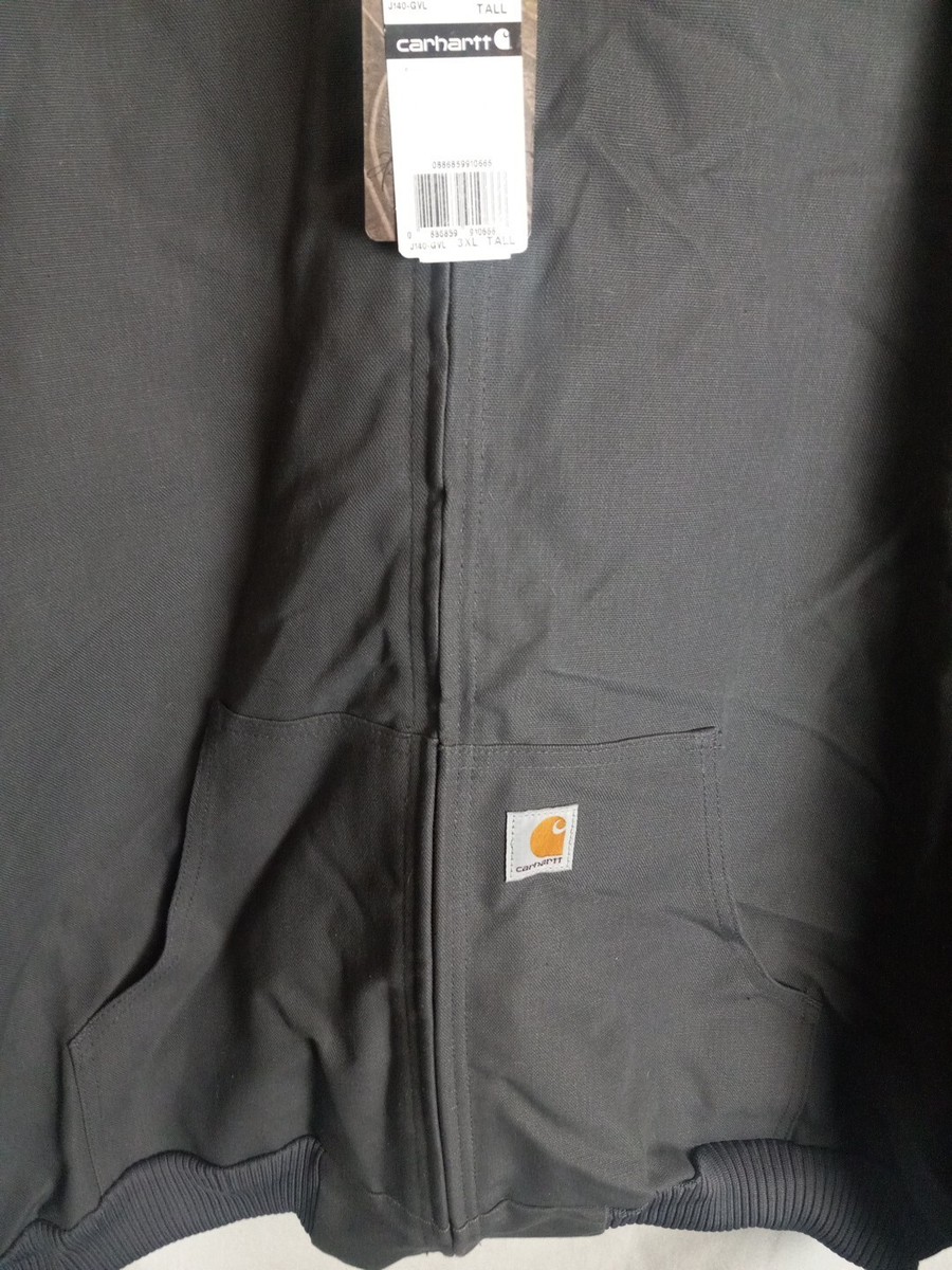 Carhartt Jacket J140 GVL Gray Men's 3XL Tall Hooded Canvas MADE IN