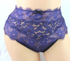 VICTORIA SECRET DREAM ANGELS XS PURPLE CHANTILLY LACE HIGH WAIST THONG NWT