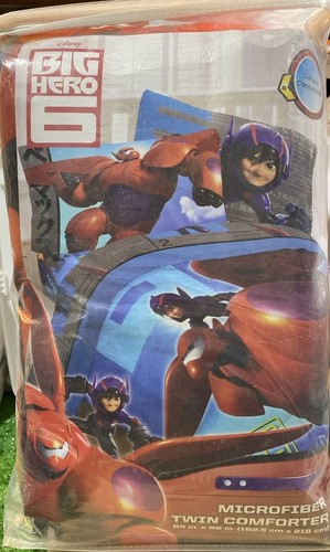 New Disney BIG HERO 6 Microfiber Twin Comforter Superhero Boys Bed 64" X 86" - Picture 4 of 8