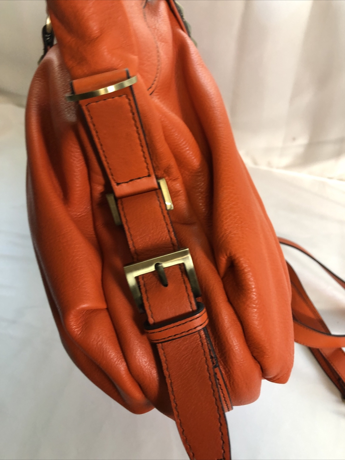 Fenn Wright Manson Extra-Large Orange Leather Sat… - image 5