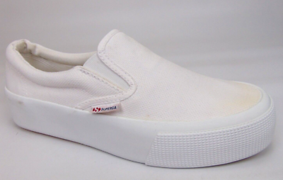 Superga Women's 2740 Platform Slip-On White Canvas Casual Sneakers