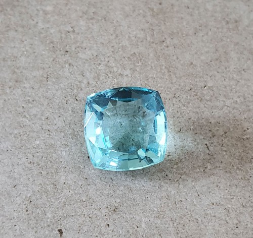 7.94Ct Flawless Sky Blue Paraiba Tourmaline Lab Grown Cushion Cut Loose Gemstone - Picture 5 of 8