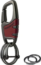 Keychain ClipCarabiner Keychain Car Key Chain with 4 Key Rings and Anti-Lost ...