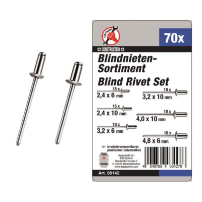 BGS-88142 I Blindnieten-Sortiment, 70-tlg.