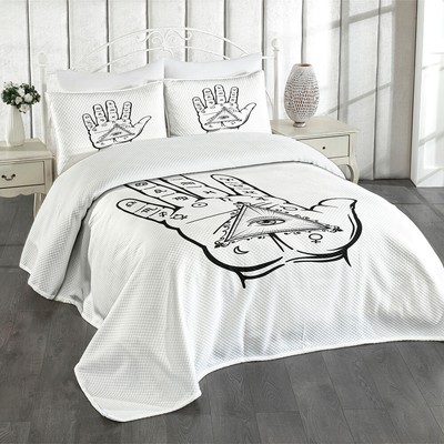 Handlesekunst Tagesdecke Set Psychic Hand Magic Eye