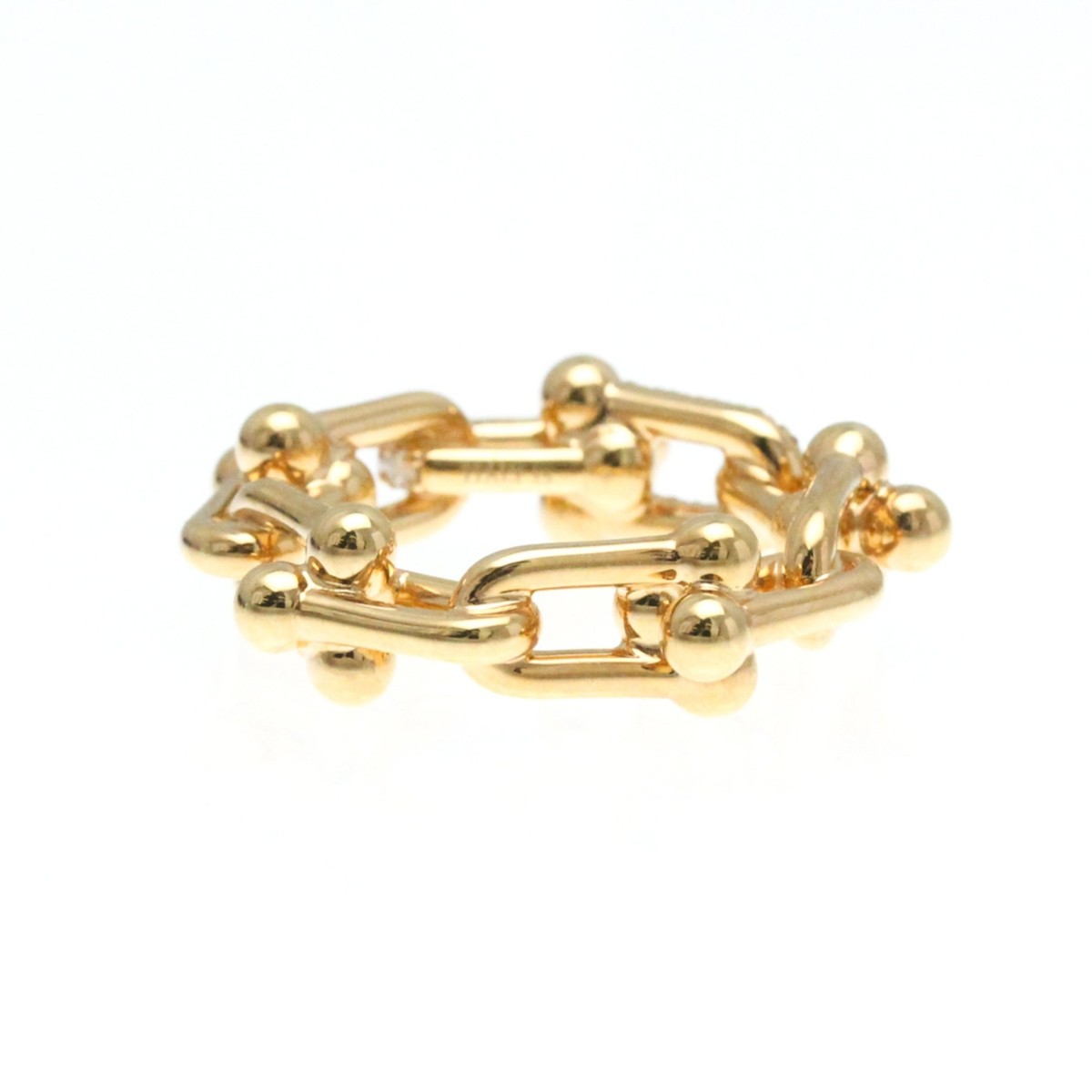Tiffany Co Hardware Small Link Ring Diamond 18 K Pink Gold Tiffany Co Hardware Small Link Ring Diamond 18 K Pink Gold