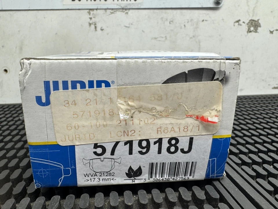 СОВЕРШЕННО НОВЫЙ! 1995-2008 BMW 740/750/M3/M5/X5/Z4/Z8 - JURID ЗАДНИЙ ТОРМОЗНОЙ КОЛОДКИ КОМПЛЕКТ - НОВЫЙ! - Изображение 3 из 4