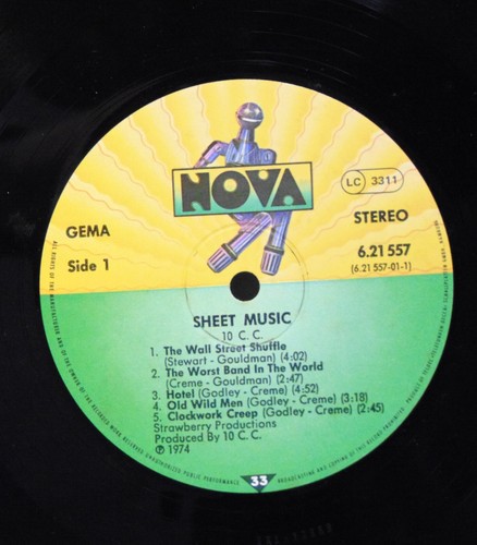 10cc - Sheet Music - 1975 Nova 6.21557AO Import Prog/Art Rock Vinyl LP - NM-/VG+ - Picture 6 of 10