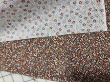 1/2Y VINTAGE RETRO COTTON BROWN CALICO QUILT FABRIC OOP MARCUS 0199