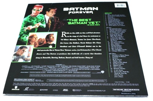 Laserdisc Batman Forever Widescreen Val Kilmer Nicole Kidman rated G/2disc - Picture 2 of 3