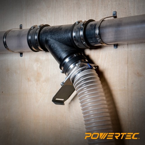 POWERTEC Aluminum Blast Gate 4 Inch, w/Anti Clog and Air Leak Seal, 4PK - Picture 7 of 8