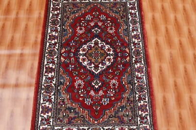 2x3 Door Mat Rug Home Décor Traditional Design Mat Red Colour Silk Hand Knotted