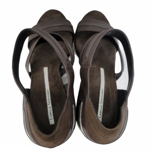 Camilla Skovgaard 39.5 Plataforma Cuña Sandalias Tacones Gamuza Cuero Correa al Tobillo - Imagen 7 de 9