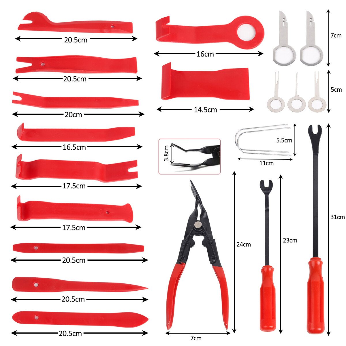 47pcs Car Trim Removal Tool Auto Hand Tools Pry Bar Dash Panel Door