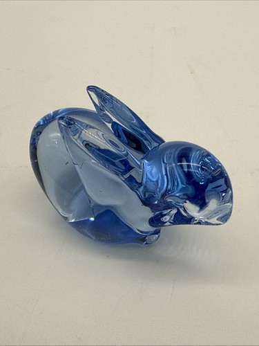 "Galería de Bellas Artes Conmemorativa de Estados Unidos CONEJITO DE VIDRIO AZUL COBALTO 3"" peso de papel" - Imagen 2 de 22