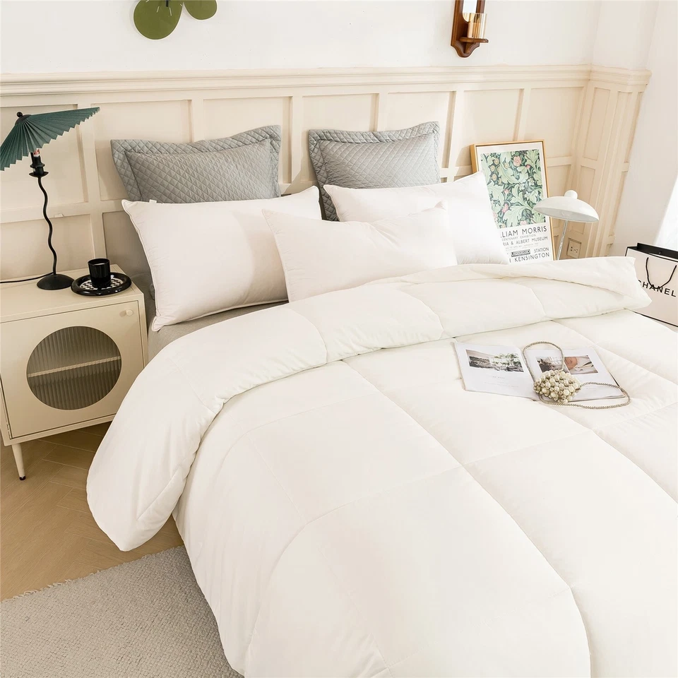 Cotton Blend 7 Pieces Bed In A Bag Down Alternative Comforter Sets, White, King - Image 2 of 4