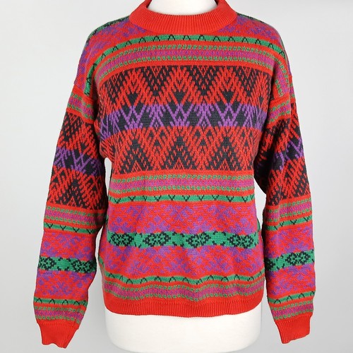 Vintage Liz Wear Claiborne Womens Small Fair Isle Crew Sweater