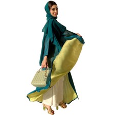 Summer Women Dubai Abaya Muslim Islamic Open Front Cardigan Dress Arab Robe Gown