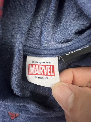 Marvel Spiderman Print Long Sleeve Pullover Hoodie Kangaroo Pouch Boys Sz Large - Picture 3 of 11