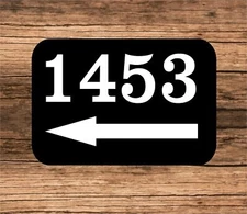 Personalized Home Address Sign Aluminum 6"x10" Custom Number Left Arrow sign