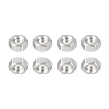 8 Pack 1/4-20(UNC) Hex Nuts 304 Stainless Steel Hexagonal Nuts Silver Tone