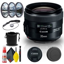 Canon EF 35mm f/2 IS USM Lens 5178B002  Filter Kit  Lens Pouch  More