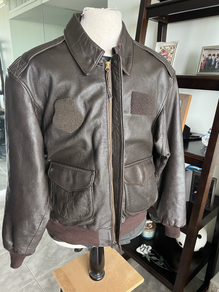 Avirex DSCP A-2 Gulf War Flight USAF Bomber Leather Jacket 46L XL
