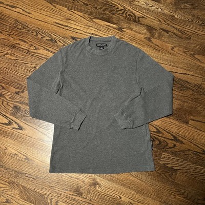Vintage Structure Men s Gray Long Sleeve Cotton Shirt Sz Large Made In Hong Kong