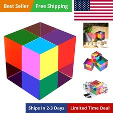 CMY Mixing Color Cube, 70mm 2.75 inch Acrylic Prism for Home or Office Decora...