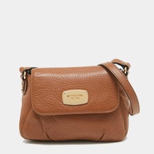 Borsa a tracolla Michael Kors in pelle marrone Jet Set con patta