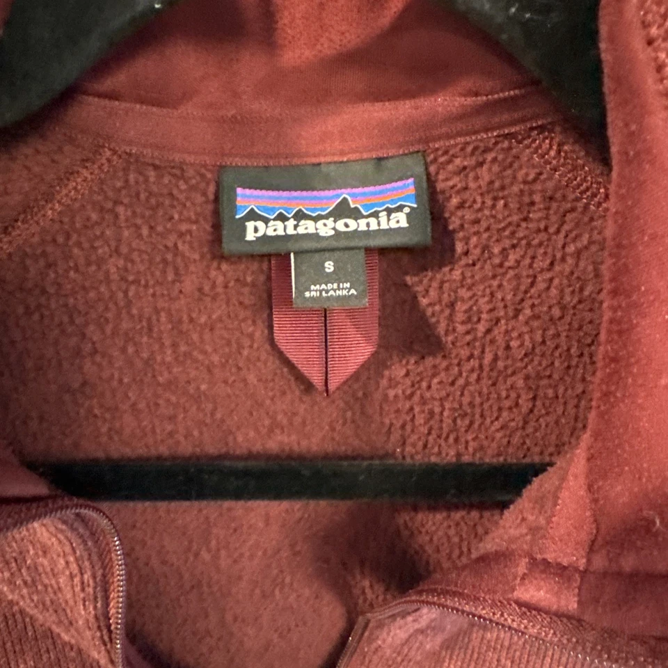Patagonia Mujer’s Better Suéter Polar Cremallera Chaqueta Talla Pequeña Color Borgoña Foto 3 de 4