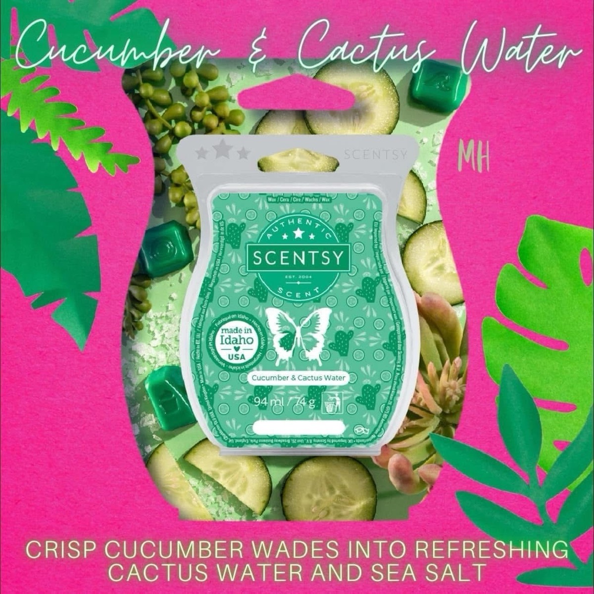 Scentsy Rare Cucumber & Cactus Water Wax Bar BN, Combined P&P Available.