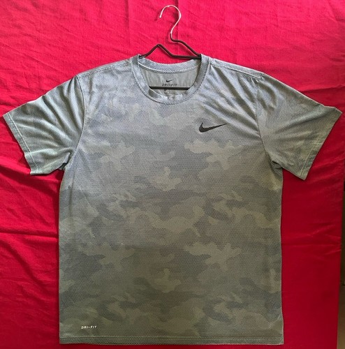 Nike Shirt Mens XL Green Short Sleeve Camo Short Sleeve Dri Fit
