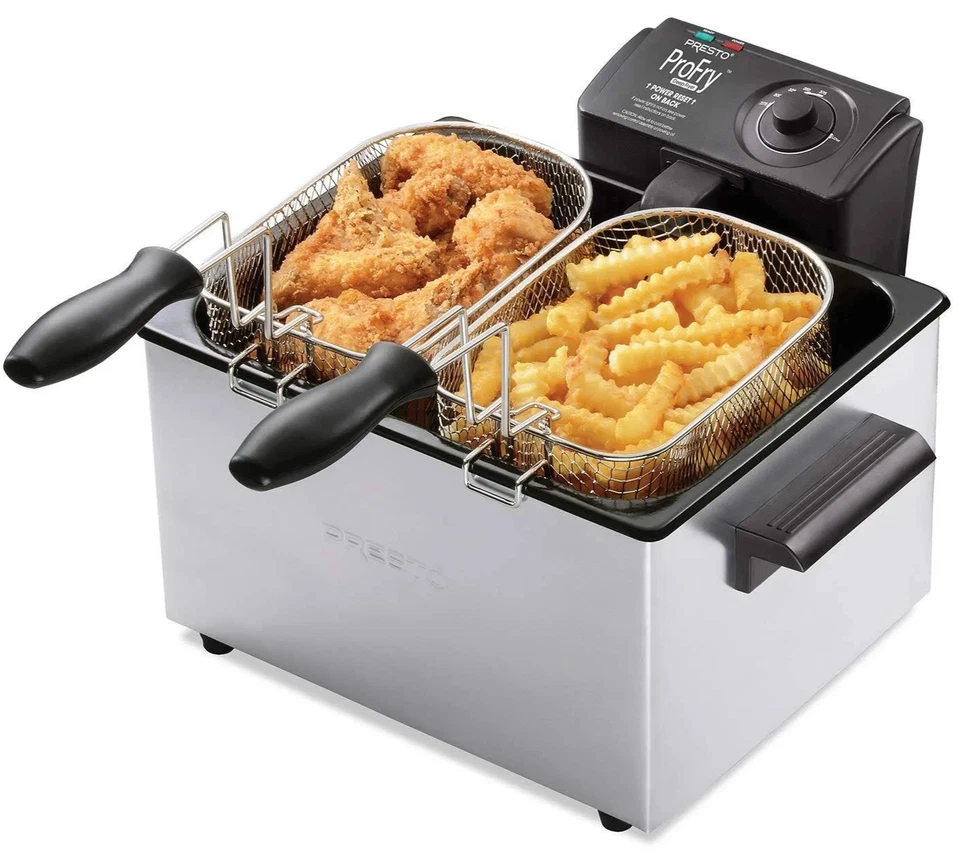Fritadeira Presto ProFry 05485 cesta dupla 4,5 litros 1800W - CAIXA NUNCA ABERTA - Imagem 3 de 4