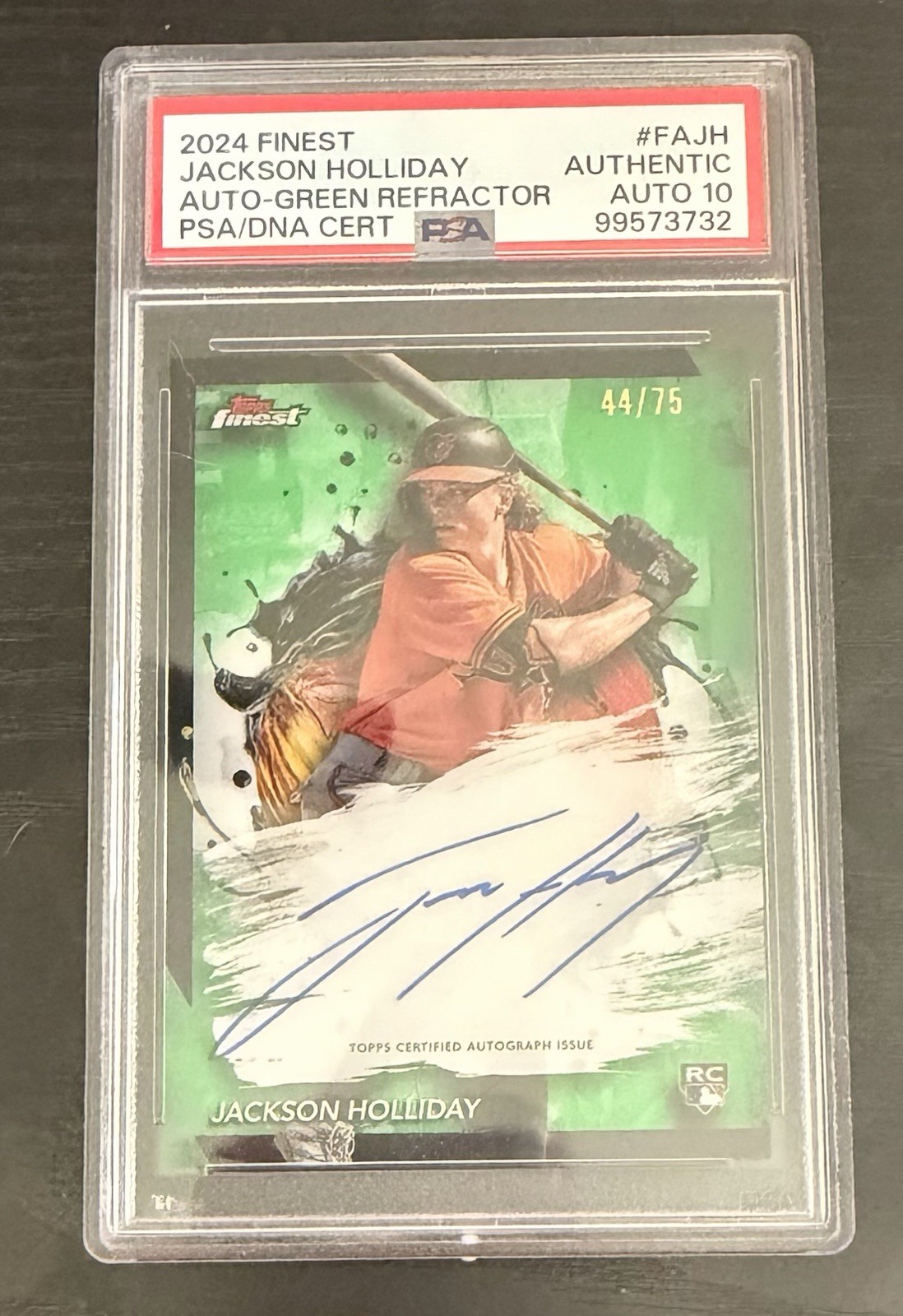 2024 Topps Finest - Rookie Auto Jackson Holliday Green Refractor /75