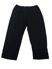 Eileen Fisher Stretch Pants Elastic Waist Knit Pull On Cropped Black S C27.5