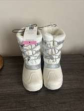 Member's Mark Girls Snow Boot Size 6 White/Silver New