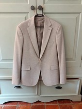 NA Mens Beige Check Wool Blend Slim Fit Blazer Jacket UK 40 EU 50