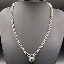 Ladies 925 Sterling Silver Belcher Link Neck...