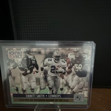 1991 Pro Set Emmitt Smith Rookie Award Winner #1 Dallas Cowboys NFL Card. rookie card picture