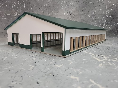1/64 Custom scratch built FreestallBarn W/Feeding Alley Floor ForestGreen&White - Picture 10 of 10