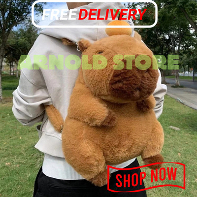 Capybara Plush Backpack Cute Kawaii Mini Shoulder Bag Kids Knapsack Gift
