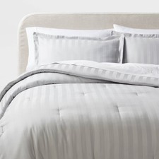 3pc Luxe Striped Damask Comforter and Sham Set - Threshold