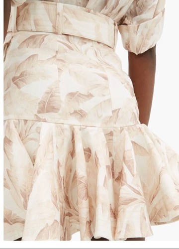 Zimmermann Wave Floral Mini Skirt With Belt Size 2 / 10 - 12 AU / 6 - 8 US - Picture 7 of 7