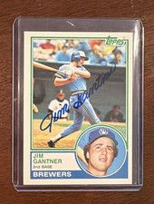 1983 Topps Jim Gantner Milwaukee Brewers #88 Signed Autographed