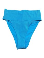 Aerie Women Medium Bikini Bottom Bright Blue High Cut Cheeky New Tags Swim
