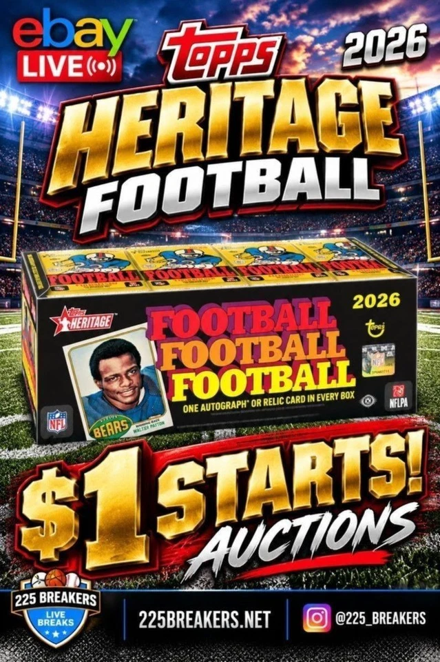 HERITAGE FOOTBALL AUCTIONS ALL DAY!
