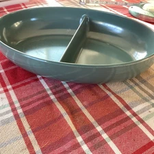Vintage 1970s Watertown Lifetime Ware Green Melamine Divided Serving Bowl Dish