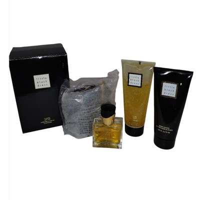 New Avon Little Black Dress Perfume Set In Box Spray, Lotion, Shower Gel, Pouch